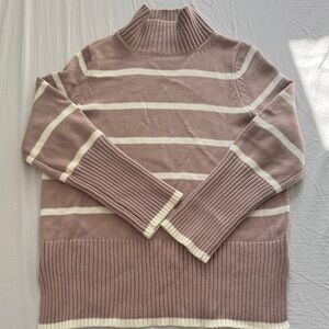 Striped Mauve and White Sweater